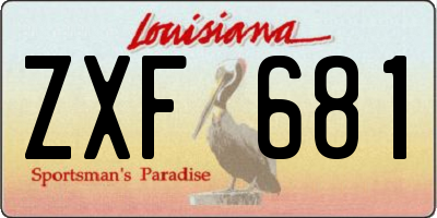 LA license plate ZXF681