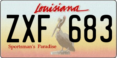 LA license plate ZXF683