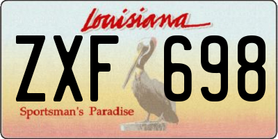 LA license plate ZXF698