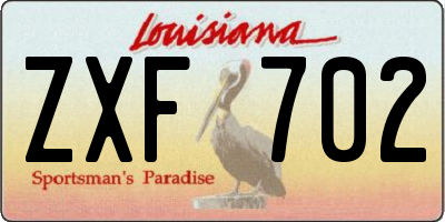 LA license plate ZXF702