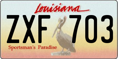 LA license plate ZXF703