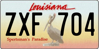 LA license plate ZXF704