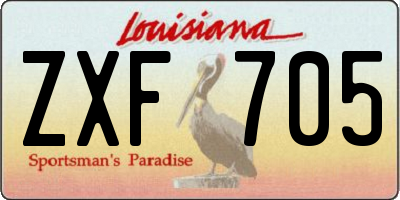 LA license plate ZXF705