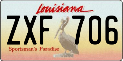 LA license plate ZXF706