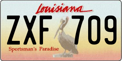 LA license plate ZXF709