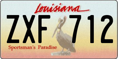 LA license plate ZXF712