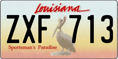 LA license plate ZXF713