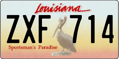LA license plate ZXF714