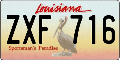 LA license plate ZXF716