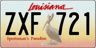 LA license plate ZXF721