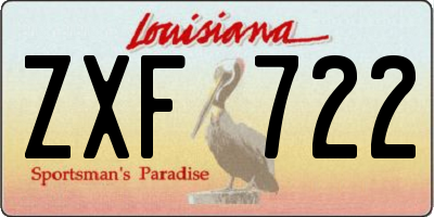 LA license plate ZXF722