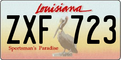 LA license plate ZXF723