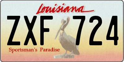 LA license plate ZXF724