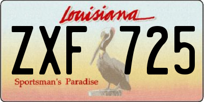 LA license plate ZXF725