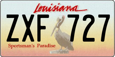 LA license plate ZXF727