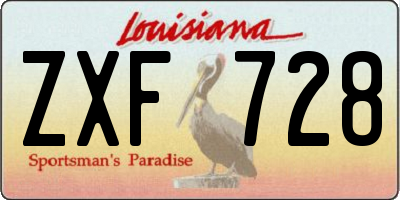 LA license plate ZXF728