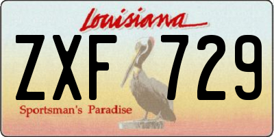 LA license plate ZXF729