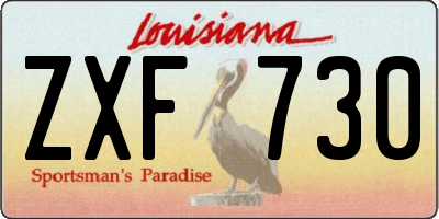 LA license plate ZXF730