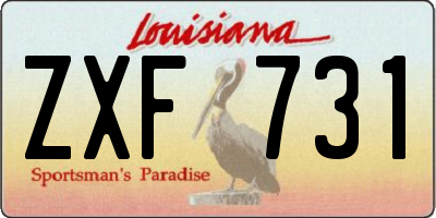 LA license plate ZXF731