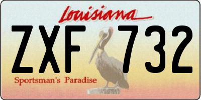 LA license plate ZXF732