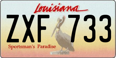 LA license plate ZXF733
