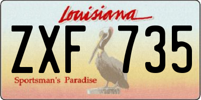 LA license plate ZXF735