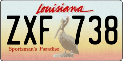 LA license plate ZXF738