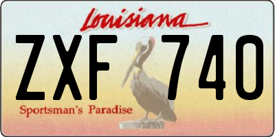 LA license plate ZXF740