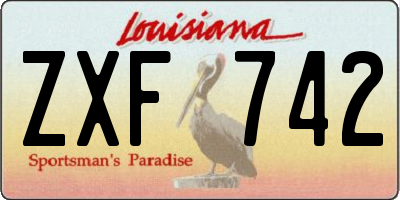 LA license plate ZXF742