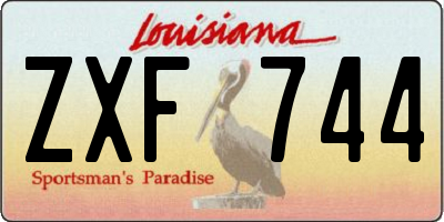 LA license plate ZXF744