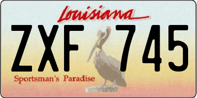 LA license plate ZXF745