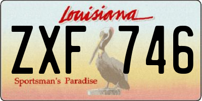 LA license plate ZXF746