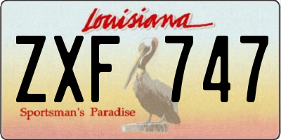 LA license plate ZXF747