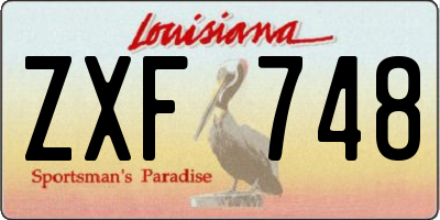 LA license plate ZXF748