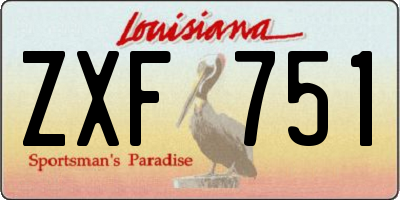 LA license plate ZXF751