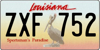 LA license plate ZXF752