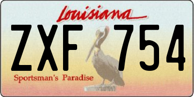 LA license plate ZXF754