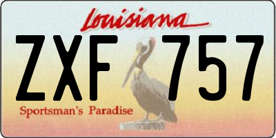 LA license plate ZXF757