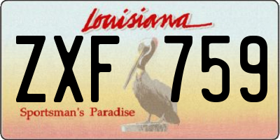 LA license plate ZXF759