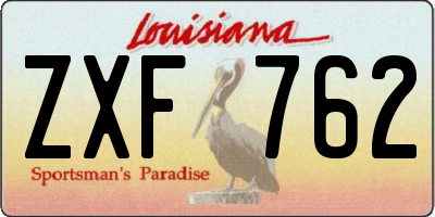 LA license plate ZXF762