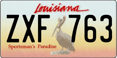 LA license plate ZXF763