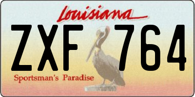 LA license plate ZXF764