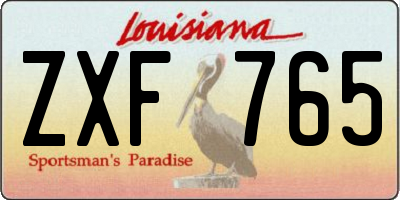 LA license plate ZXF765