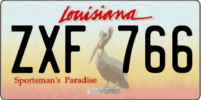 LA license plate ZXF766