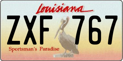 LA license plate ZXF767