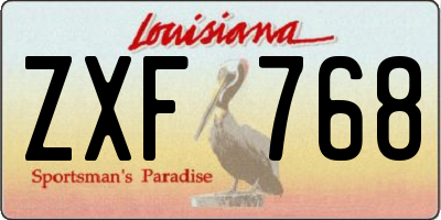 LA license plate ZXF768