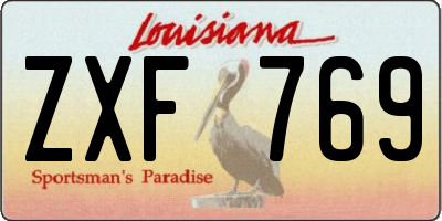 LA license plate ZXF769