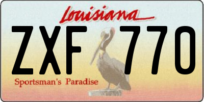 LA license plate ZXF770