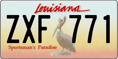 LA license plate ZXF771