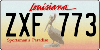 LA license plate ZXF773